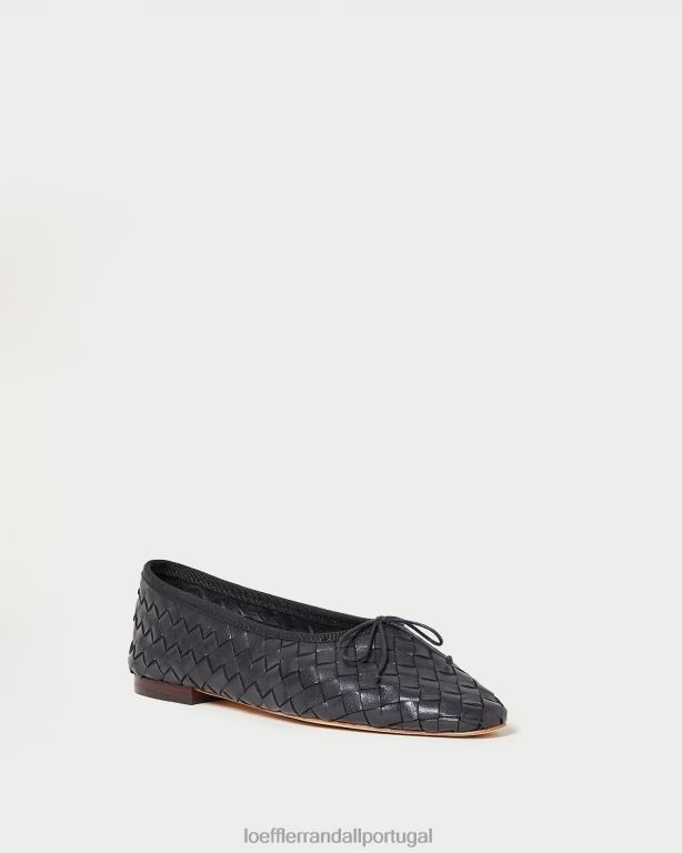 Loeffler Randall mulheres Flat de balé tecido landry sapato preto FF0JR306