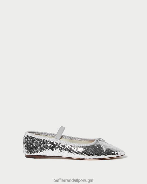 Loeffler Randall mulheres Leonie Ballet Flat sapato prata FF0JR309