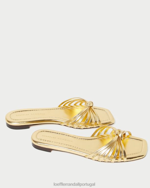Loeffler Randall mulheres sandália izzie nó sapato ouro FF0JR127